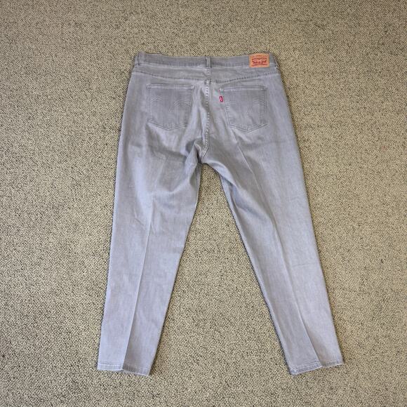 Levis Classic Crop Denim Gray Jeans US Women's 16 Plus - Picture 2 of 8